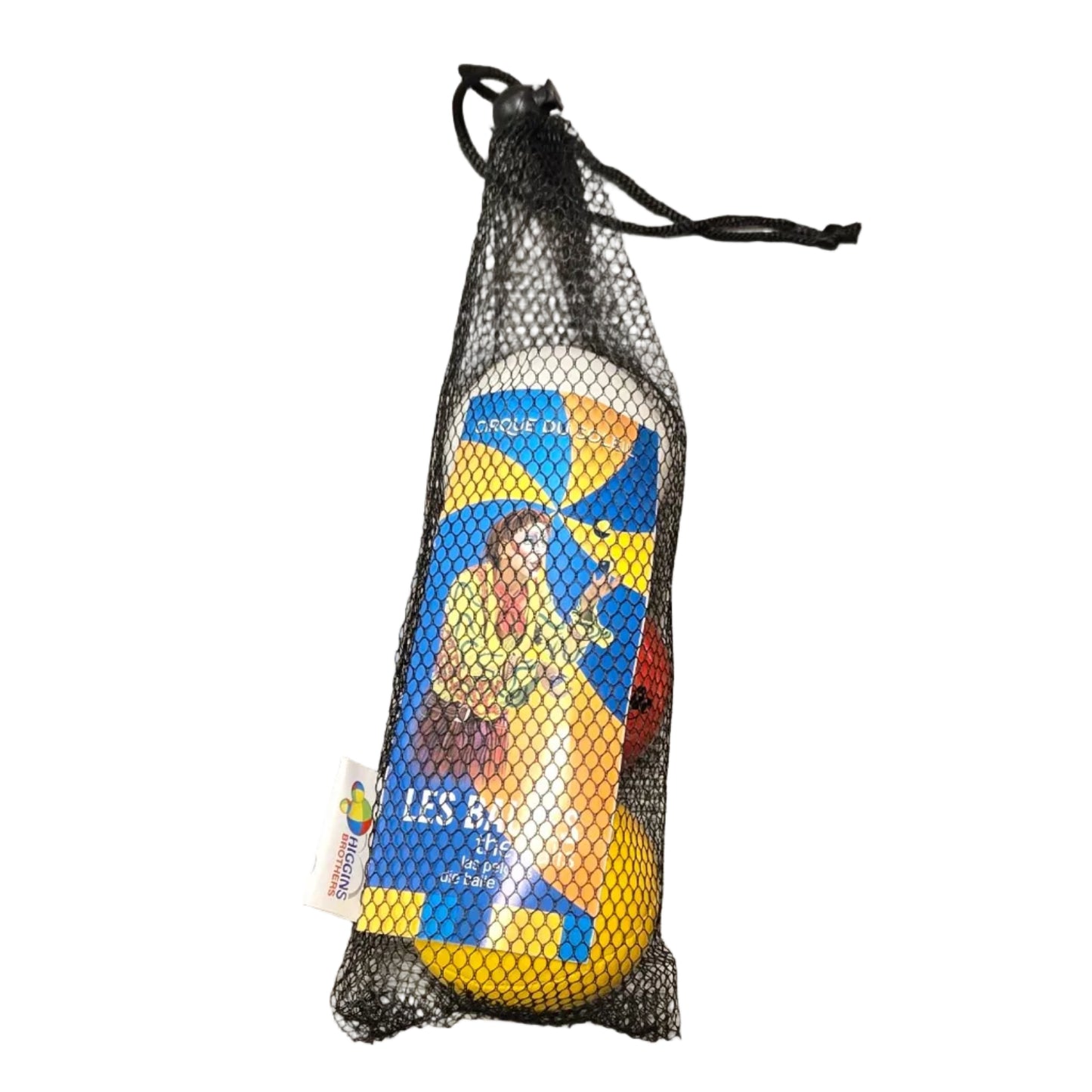Three Higgins Brothers Balls in a Mesh Bag with intructions