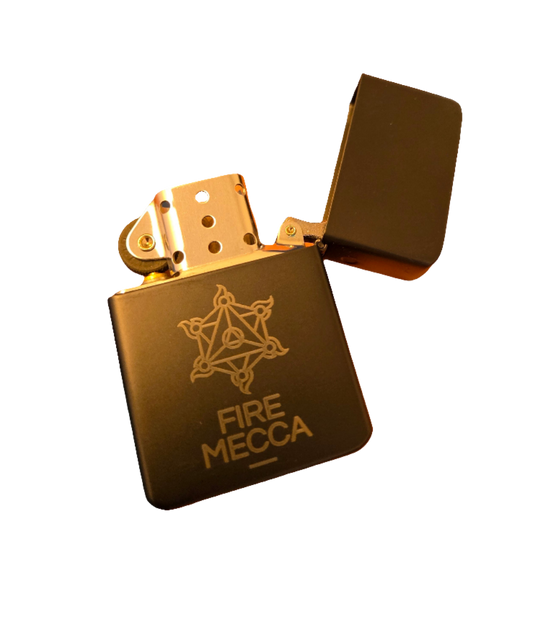 Fire Mecca Engraved Lighter - Matte Black
