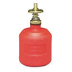 Fire Breather Fuel Bottle - 8 Ounce Plastic Dispensing Can, Brass Dispenser Valves, Red