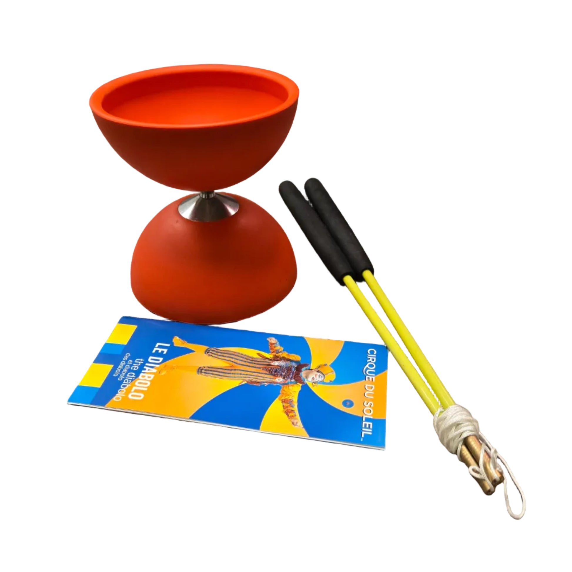 5" red Virgo Diabolo Higgins Brothers with 12" Jive Handsticks