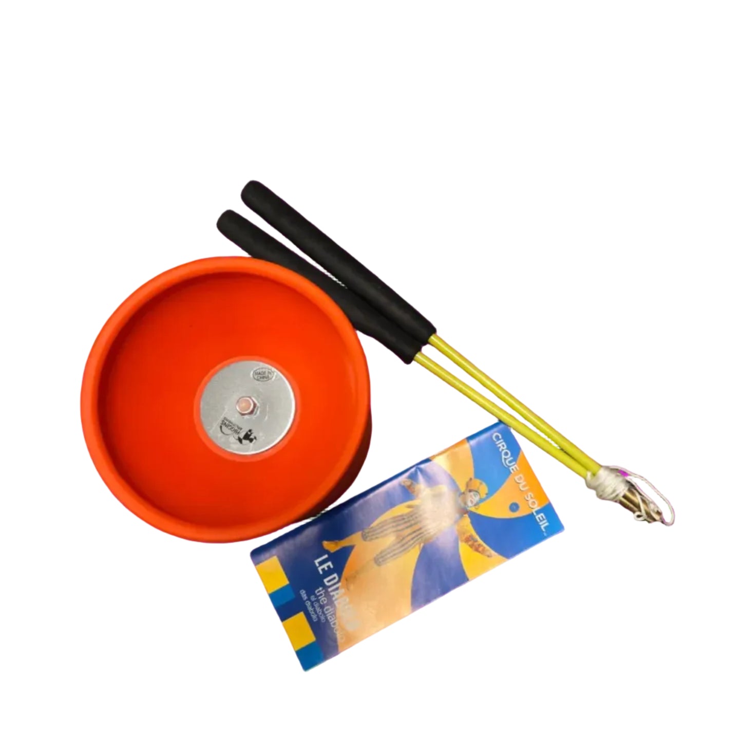 5" red Virgo Diabolo Higgins Brothers with 12" Jive Handsticks