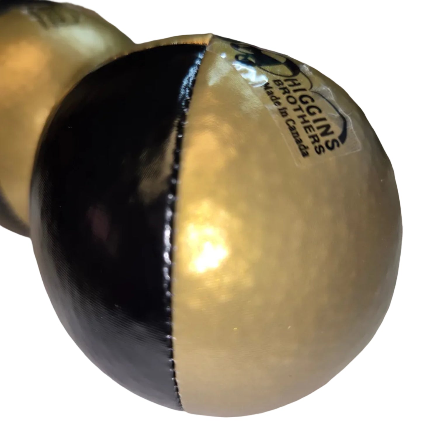 Black and Gold Juggling Balls on White Background