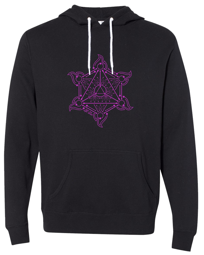 FIRE MECCA – 100% Cotton FACED – Fire Resistant Ink – Performer – Flow, Spinning, Circus, Dance - MAJOR PROPS HOODIE PURPLE