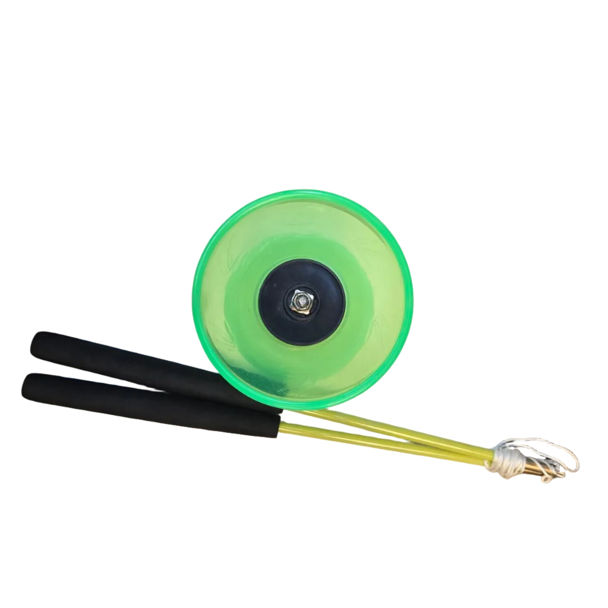 HB Aura Bearing Diabolo - Limited Edition view from above with 13" Primo Sticks