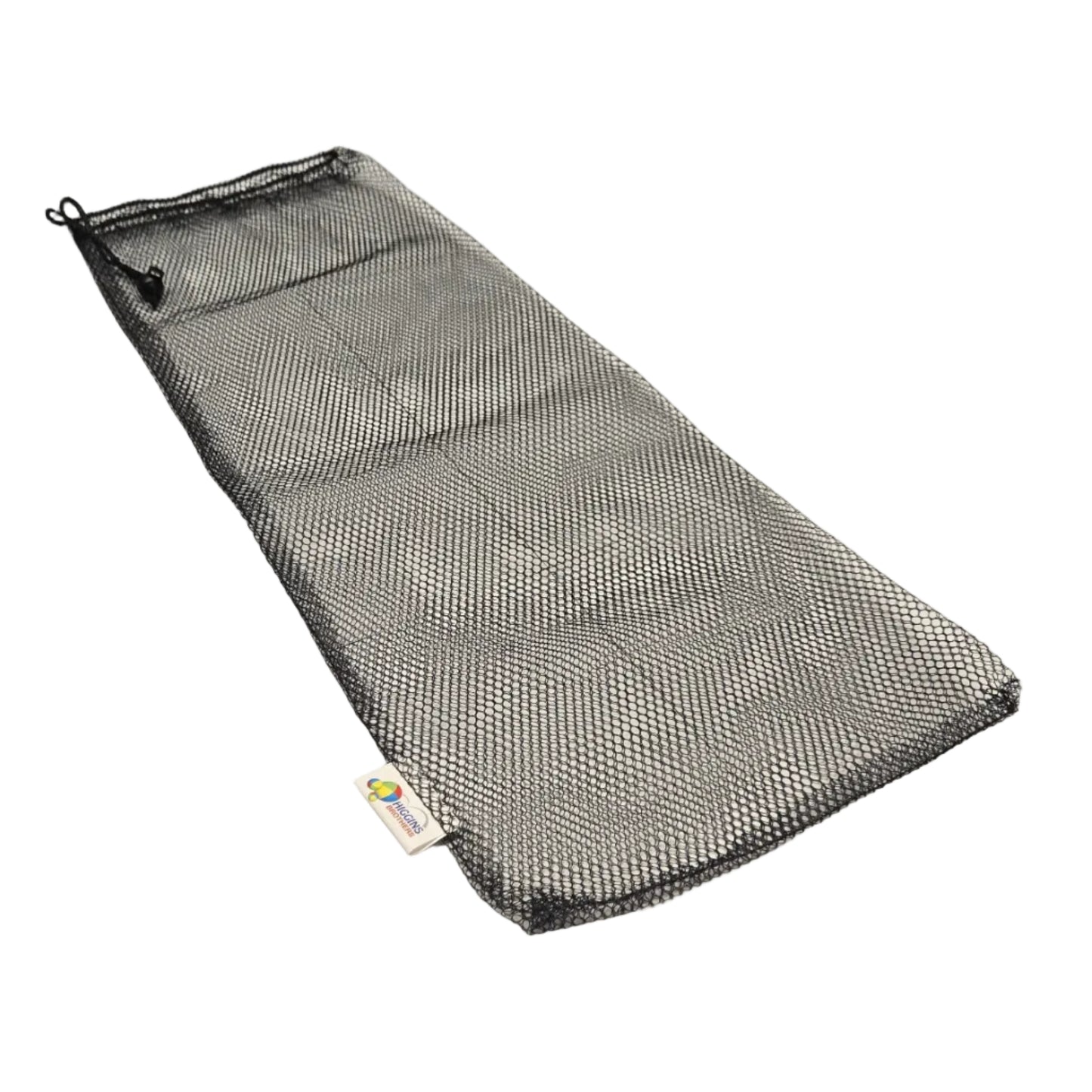 Black mesh bag for props like clubs, diabolo, etc on a white background