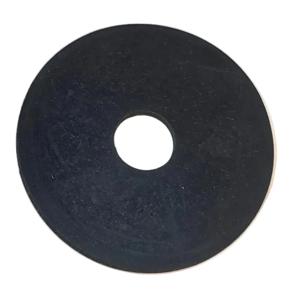A black silicone disc with a central hole, shown on a white background