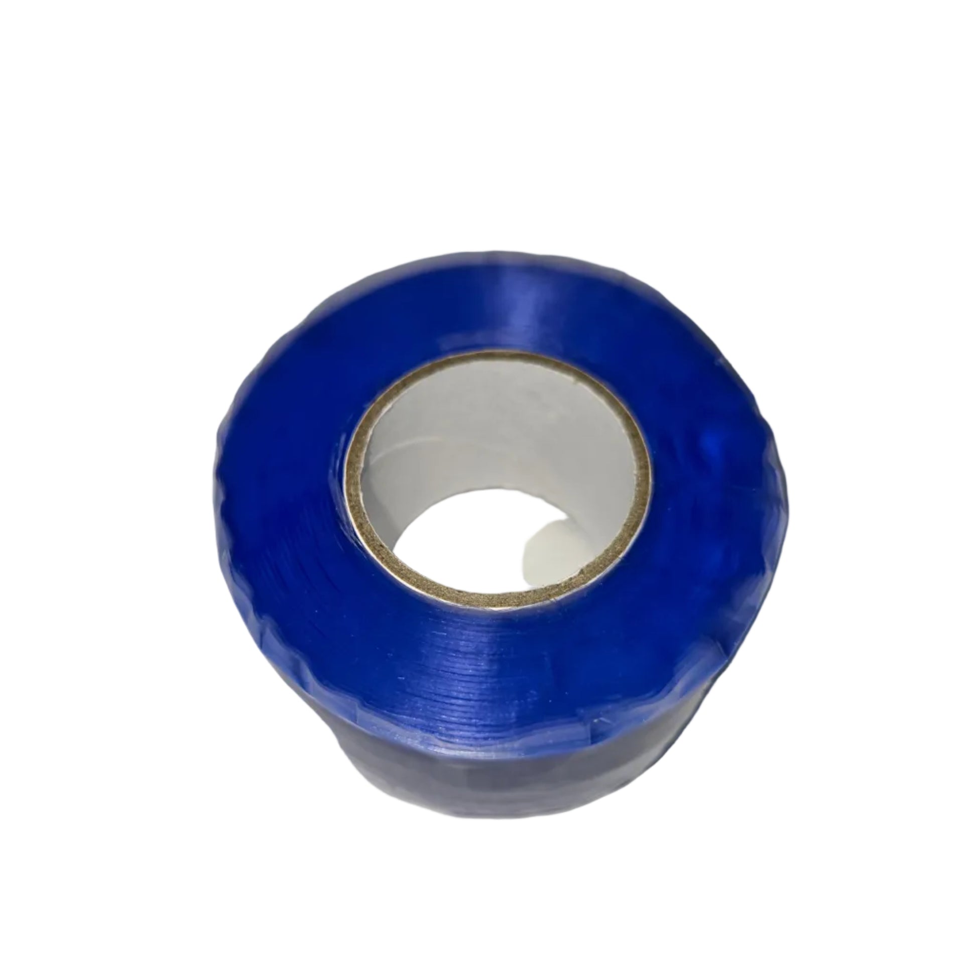 A roll of bright blue silicone tape