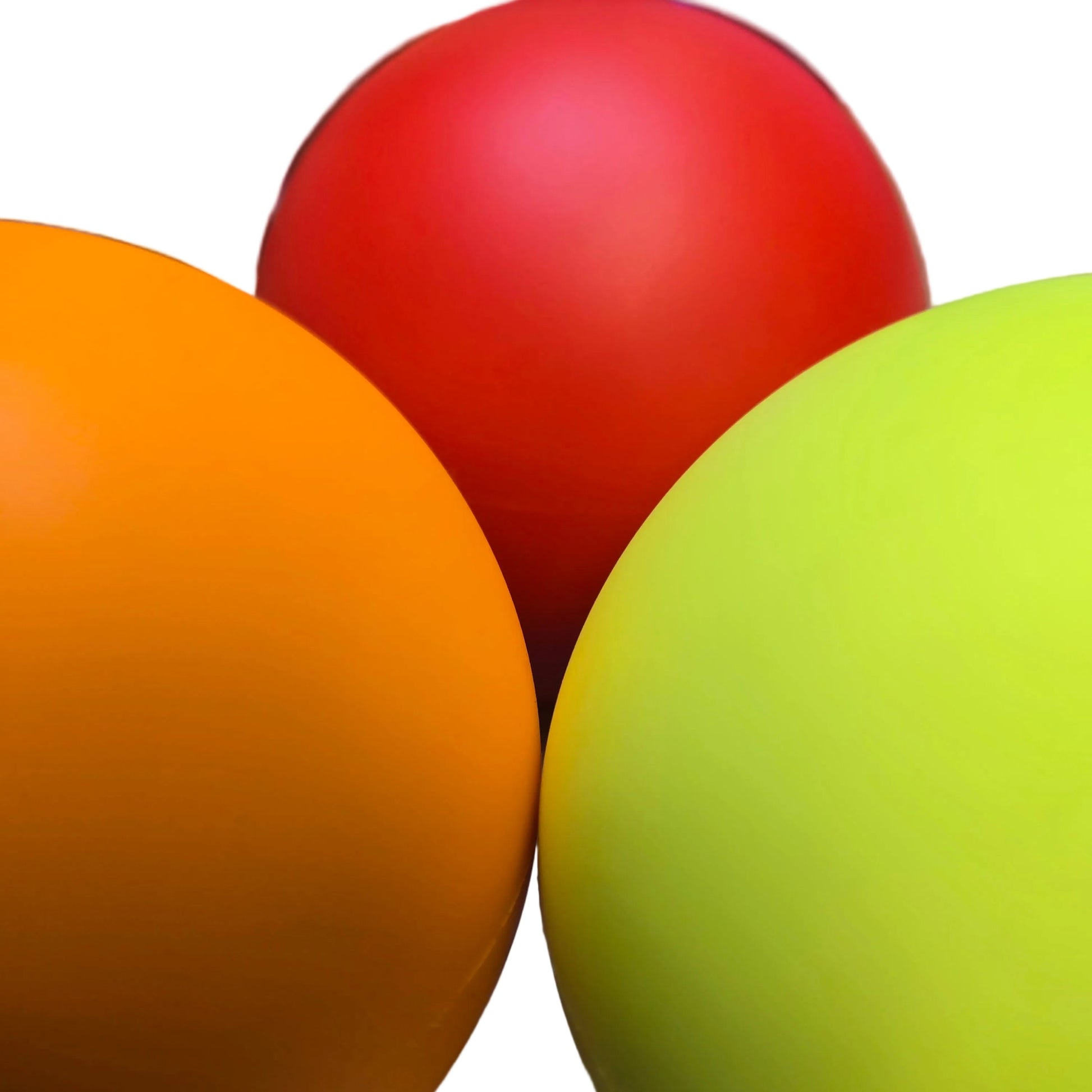 Three MMX Plus Hybrid Juggling Balls by Play in Red, Orange, and Yellow