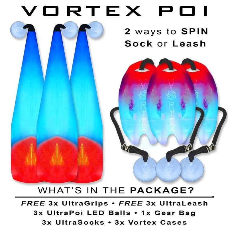 Vortex Poi W/ Non-LED Knob Handles