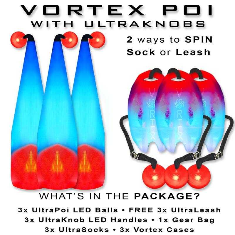 Vortex Poi W/ Non-LED Knob Handles