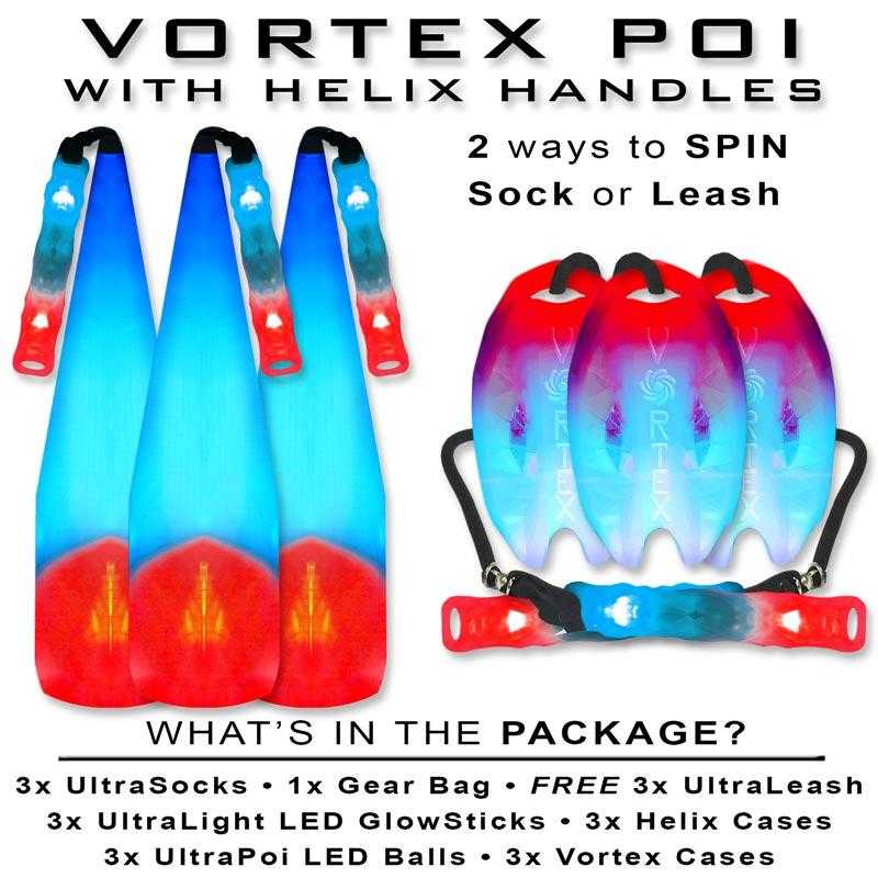 Vortex Poi W/ Non-LED Knob Handles