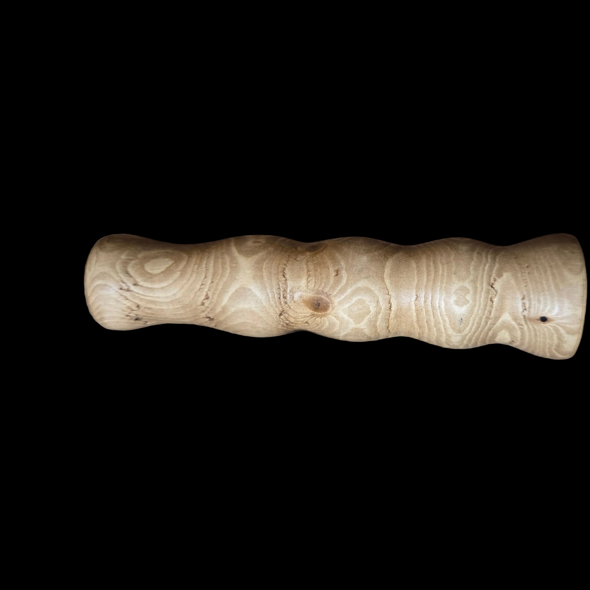 Custom one of a kind wooden fire-eating torch by Crystal Figits and Fire Mecca. 