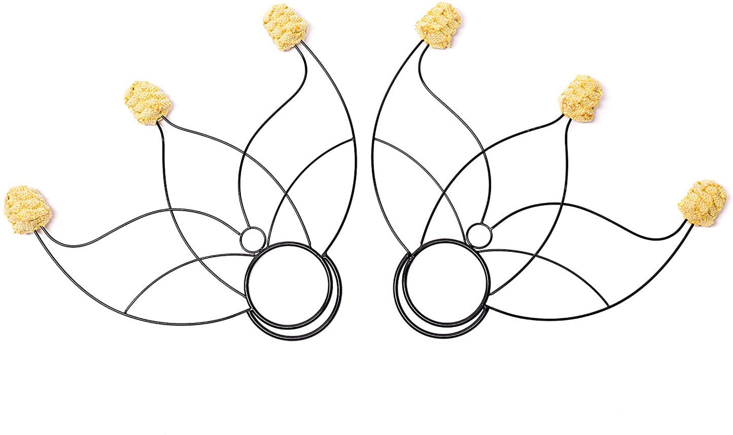 Fire Fans – Lotus Style – 3 Wicks – 1.5 Inch Woven Kevlar MoonBlaze Heads – Set of 2 – Lightweight – Beginner Level – Flow, Spinning, Circus, Dance Prop – for Festivals & Performances – by FIRE MECCA